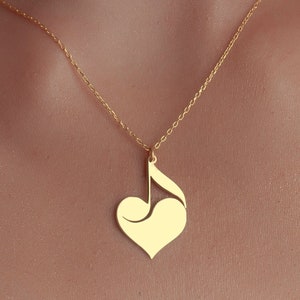 Musiknote Herz Halskette, Benutzerdefinierte Musiknote Anhänger in Sterling Silber, personalisierte Musiknote, Musiklehrer Geschenk, Musiknote Schmuck,