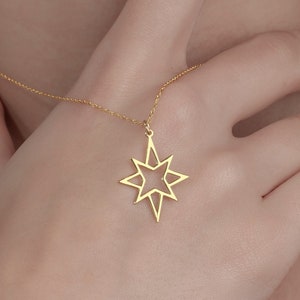 Pole Star Necklace in Sterling Silver, Guiding Star Pendant, Dainty Loadstar Jewelry, Celestial Necklace, North Star Charm, Elegant Star