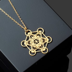 Metatron Necklace in Sterling Silver, Metatron Pendant, Sacred Geometry Jewelry, Metatron Cube Pendant, Spiritual Necklace, Gift for Yoger image 1