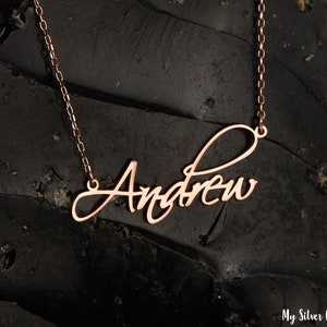 Custom Name Necklace in Sterling Silver, Dainty Name Jewelry, Calligraphy Name Necklace, Personalized Name Gift, Curvy Name Necklace