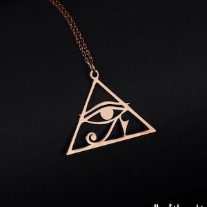 Sterling Silver Eye of Ra Necklace, Eye of Horus Pendant, Spiritual Jewelry, Gift for Her, Eye of Ra Pendant, Evil Eye Charm, Amulet Pendant