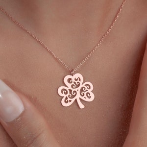Dainty Clover Necklace, Shamrock Pendant in Sterling Silver, Good Luck Pendant, 3 Leaf Clover Charm, Clover Jewelry, St Patrick&#39;s Day Gift
