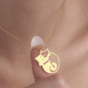 Cuddling Cats Necklace, Hugging Cats Pendant in Sterling Silver, Lovely Cat Jewelry, Black Cat White Cat, Kitty Necklace, Cat Lover Pendant image 3