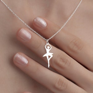 Collana Ballerina Per Bambine | Pendente Con Cristalli Rosa | Regalo Danza Classica | Catena 17,72 Pollici - Foto 5