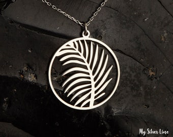 Sterling Silver Leaf Pendant Necklace: Dainty Nature Jewelry