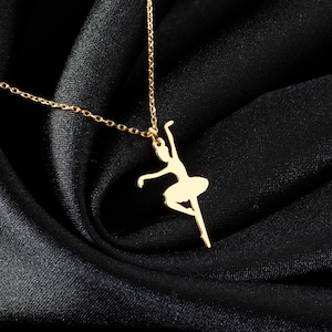 Sterling Silver Ballerina Pendant: Dainty Ballet Dancer Necklace