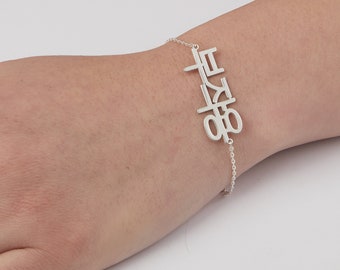 Braccialetto personalizzato con nome Hangul in argento sterling: gioielli coreani