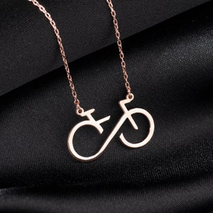 Infinity Bicycle Necklace, Sterling Silver Bicycle Pendant, Biking Inspired Charm, Cyclist Necklace, Biking Sport Gifts, Cycling Jewelry image 5