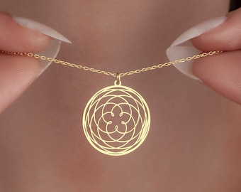 Elegant Rose of Venus Silver Necklace, Venus Flower Pendant, Sacred Geometry Love Pendant, Rose of Venus Charm, Symbolic Feminine Jewelry