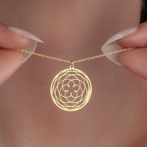 Elegant Rose of Venus Necklace, Sterling Silver Rose of Venus Charm, Sacred Geometry Jewelry, Symbolic Love Pendant, Venus Flower Pendant image 1