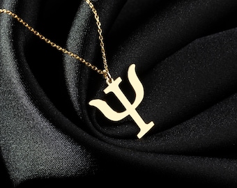 Sterling Silver Psi Necklace: Psychology Gift, Greek Letter Jewelry