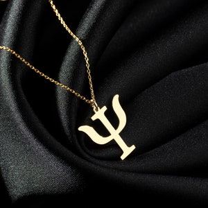 Psi Anhänger aus Sterling Silber, griechischer Buchstabe Anhänger, PSI Schmuck, Psychologe Geschenk, medizinischer Anhänger, PSI Schmuck