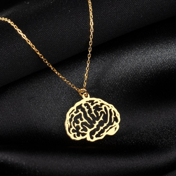 Bijoux de cerveau en argent sterling, collier de cerveau délicat, charme de cerveau humain, charme de cadeau d'anatomie, pendentif logique émotionnel, cadeau pour les médecins