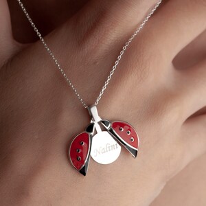 Boite Collier Collier( Pendentif Et Chaine 38cm)"coccinelles"argent Massif 925 Colliers Anciens