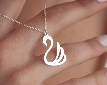 Sterling Silver Swan Necklace: Dainty Animal Jewelry