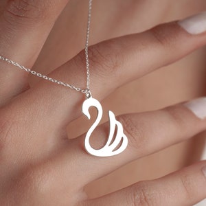 Sterling Silver Swan Necklace: Dainty Animal Jewelry