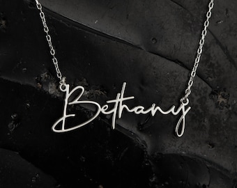 Sterling Silver Dainty Name Necklace: Personalized Name Charm