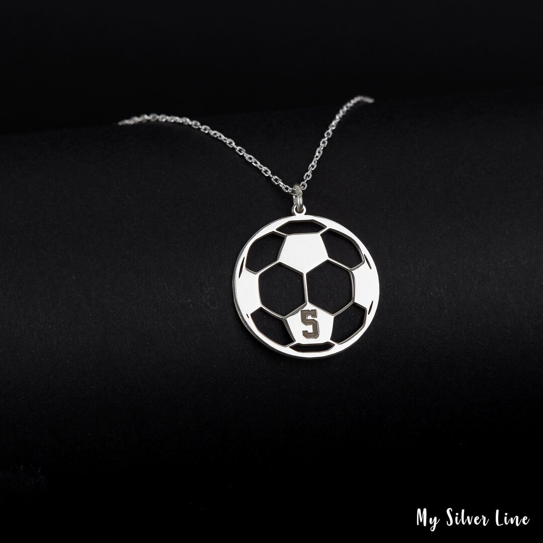Dainty Soccer Necklace Soccer Ball Pendant Soccer Team Gift Etsy