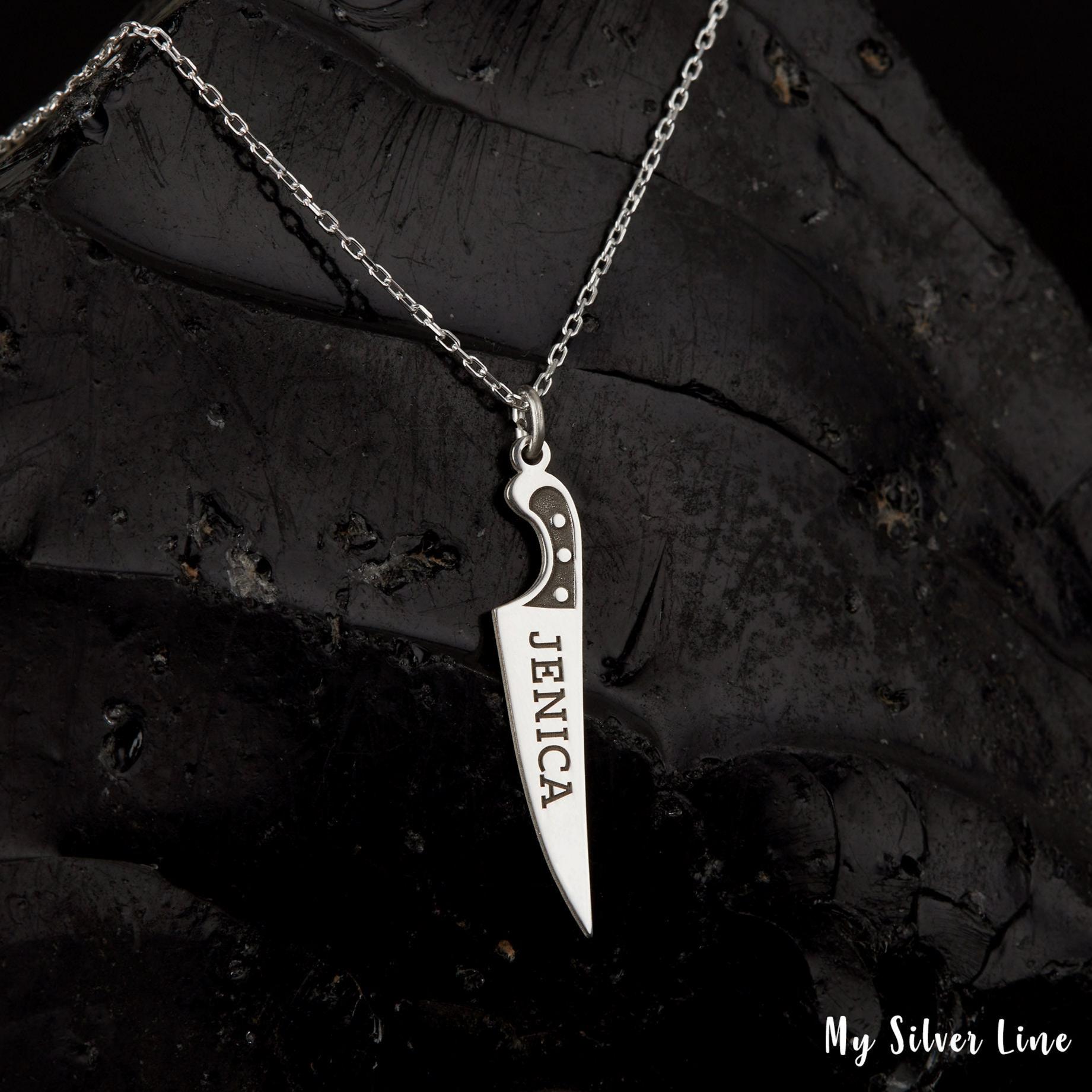 ネックレス・チョーカー BLENDOFF Chef Knife Necklace Silver 925 Kitchen Knife Necklace | Sterling Silver Pendant Chain Charm