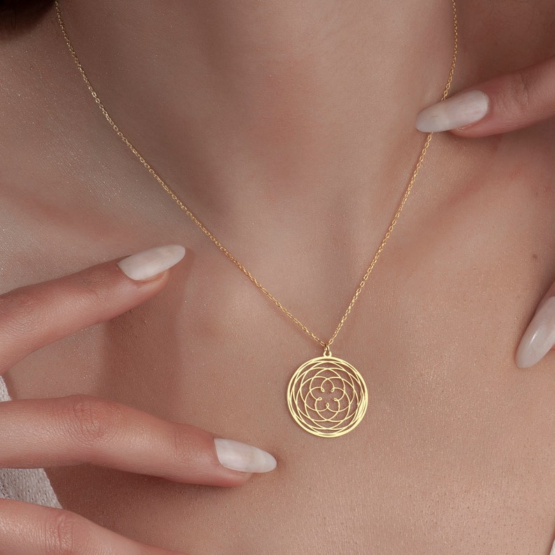 Elegant Rose of Venus Necklace, Sterling Silver Rose of Venus Charm, Sacred Geometry Jewelry, Symbolic Love Pendant, Venus Flower Pendant image 9
