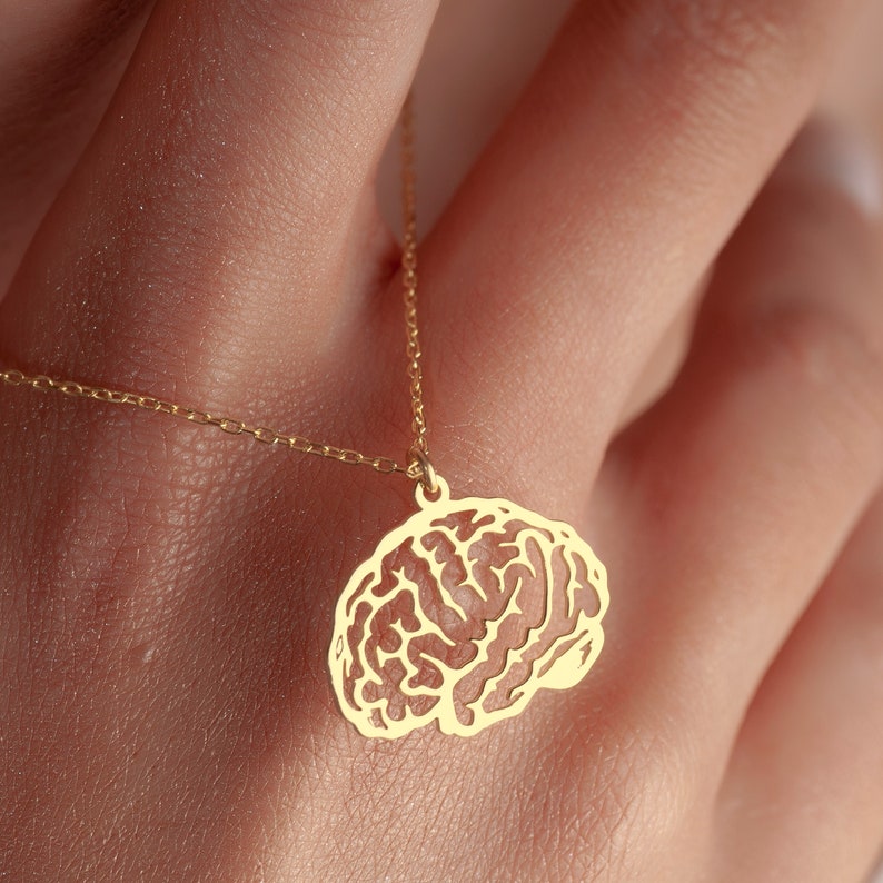 Brain Jewelry in Sterling Silver, Dainty Brain Necklace, Human Brain Charm, Anatomy Gift Charm, Emotional Logical Pendant, Gift for Doctors image 9