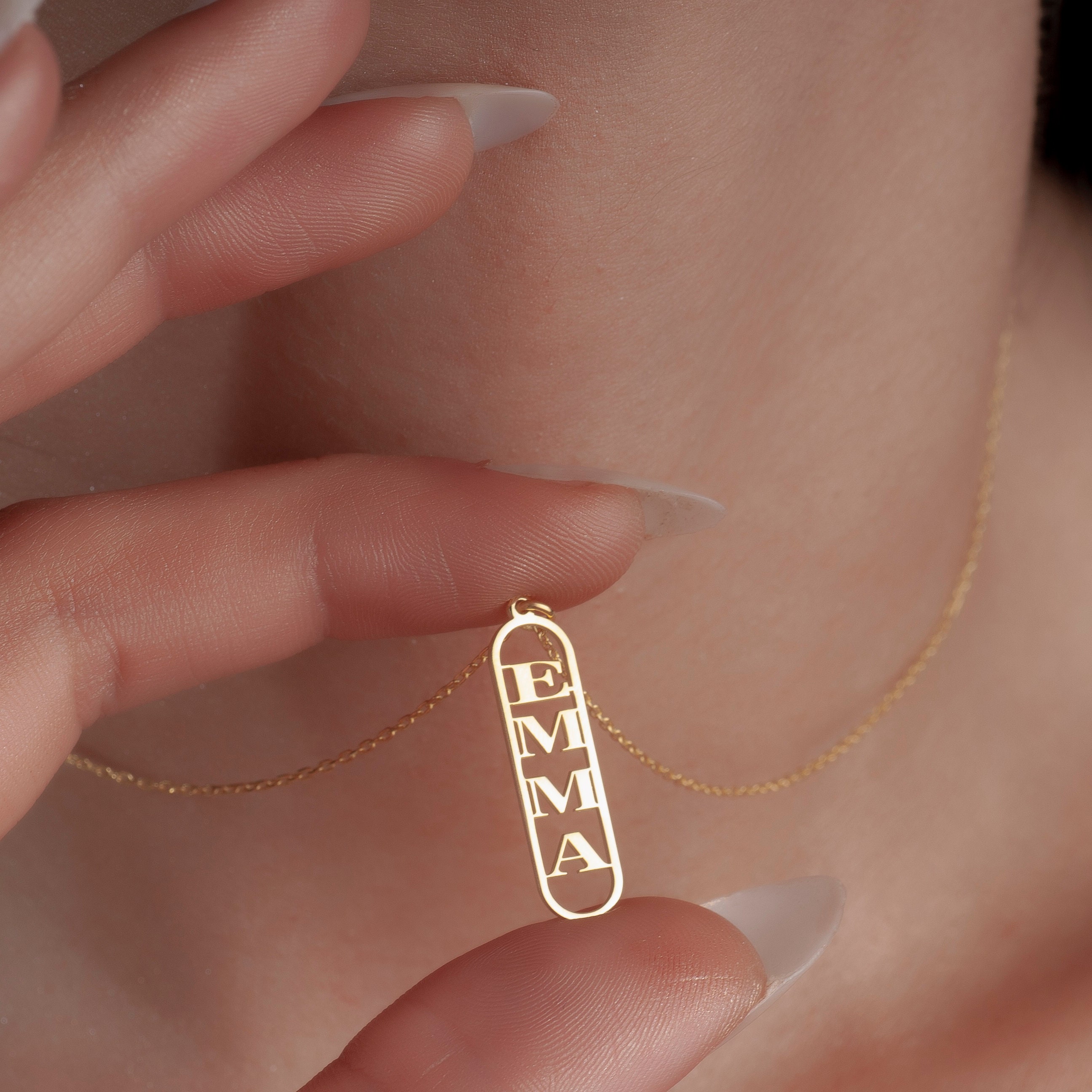 Collana a barra vertcale, collana lunga a strat semplce e mnma n