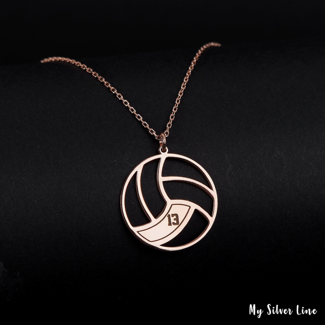Volleyball Necklace, Custom Volleyball Pendant, Volleyball Team Player