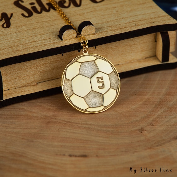 Collier football, pendentif ballon de football en argent, cadeau