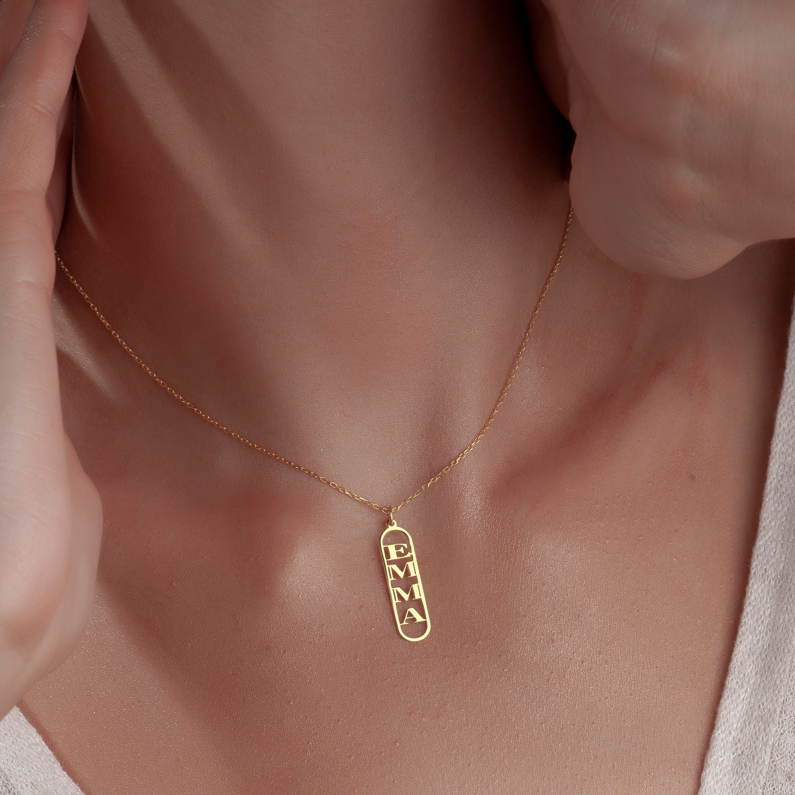 Collana In Argento 925 Con Barra Verticale Incisa "Believe In You Like I Do" - Gioiello Ispiratore Per Donne, Regalo Significativo In Scatola AXELUNA