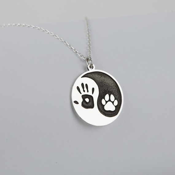 Yin Yang Handprint Necklace Yin Yang Paw Print Jewelry Yin Yang Pendant in Sterling Silver Pet Lover Gift Memorial Hand and Paw Pendant Etsy Canada