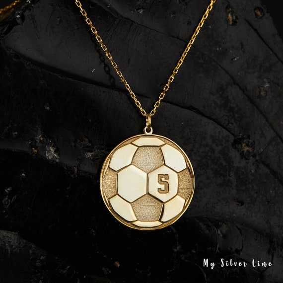 Collar fútbol colgante de pelota de fútbol de plata - Etsy