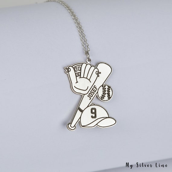 Etsy shop baseball necklace