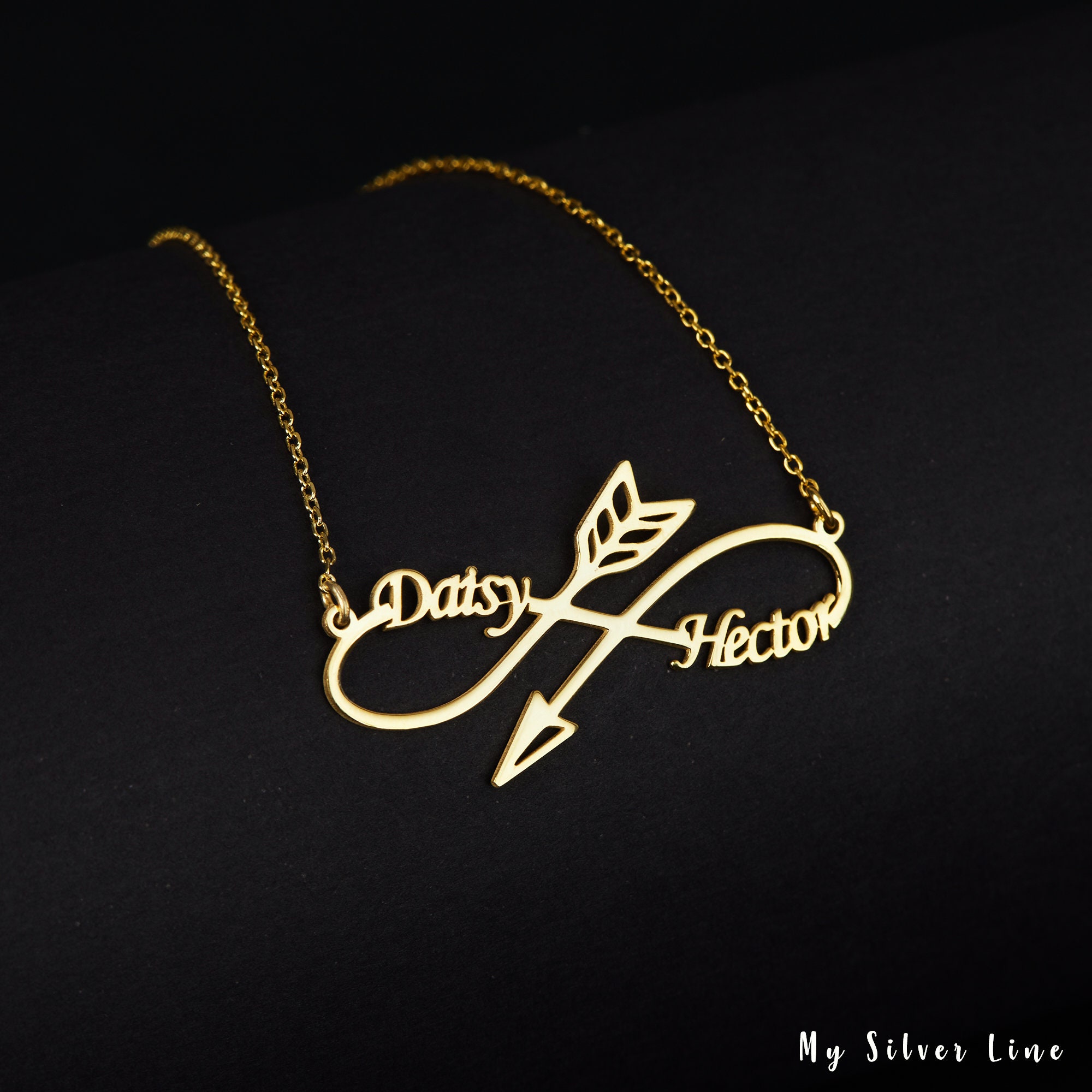 Infinity Arrow Necklace Sterling Silver Infinity Necklace Etsy