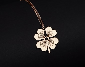 Four Leaf Clover Necklace, Shamrock Necklace in Sterling Silver, Gift for Her, Anniversary Gift, Good Luck Pendant, Clover Pendant, 4 Leaf