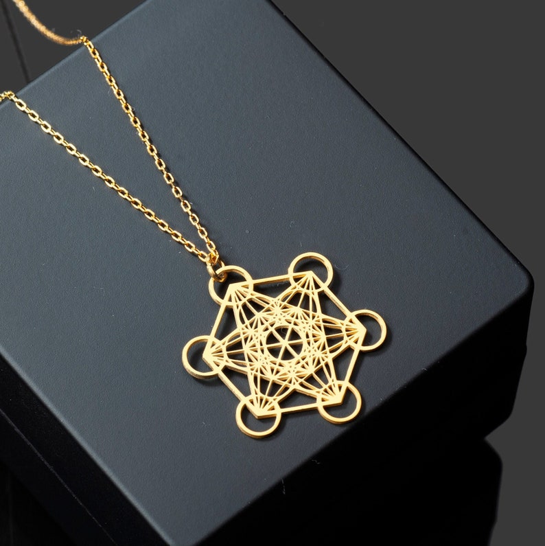 Metatron Necklace in Sterling Silver, Metatron Pendant, Sacred Geometry Jewelry, Metatron Cube Pendant, Spiritual Necklace, Gift for Yoger image 1
