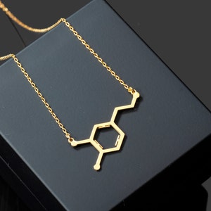 Gold and Silver Dopamine Molecule Ring Chemistry Jewelry Neurotransmitter Science Jewelry R160
