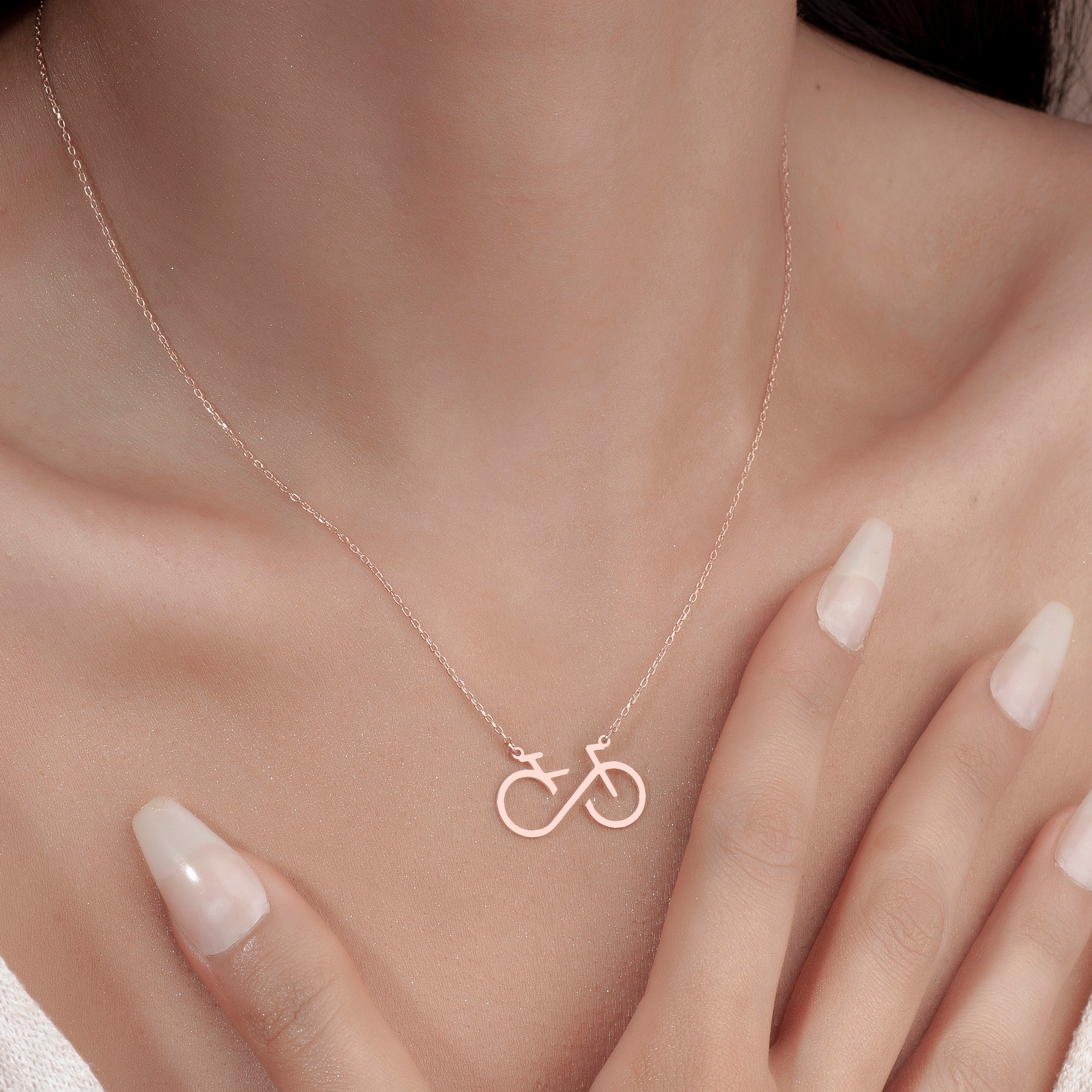 Infinity Bike Halskette, Sterling Silber Fahrrad Anhänger, Radsport inspiriertes Schmuck Geschenk, Radfahrer Halskette, Radsport Accessoire Charm