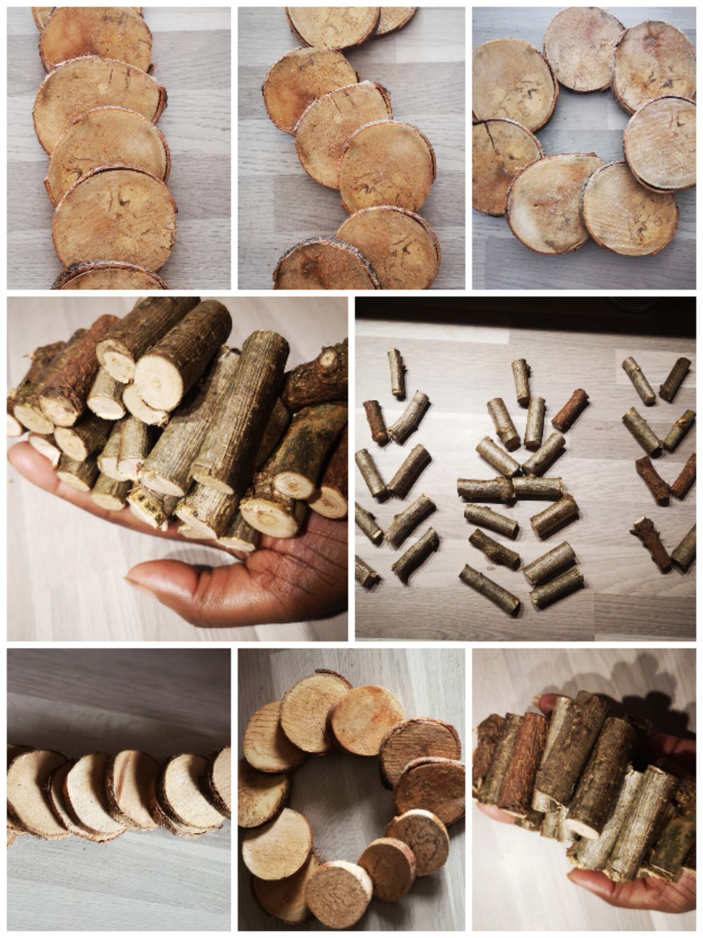 Diy Artisanat Pack 30 Pièces = 20 Baguettes 5 cm - Diamètre 0-2.5 + 10 Rondelles Hêtre 3-15 de Bois 