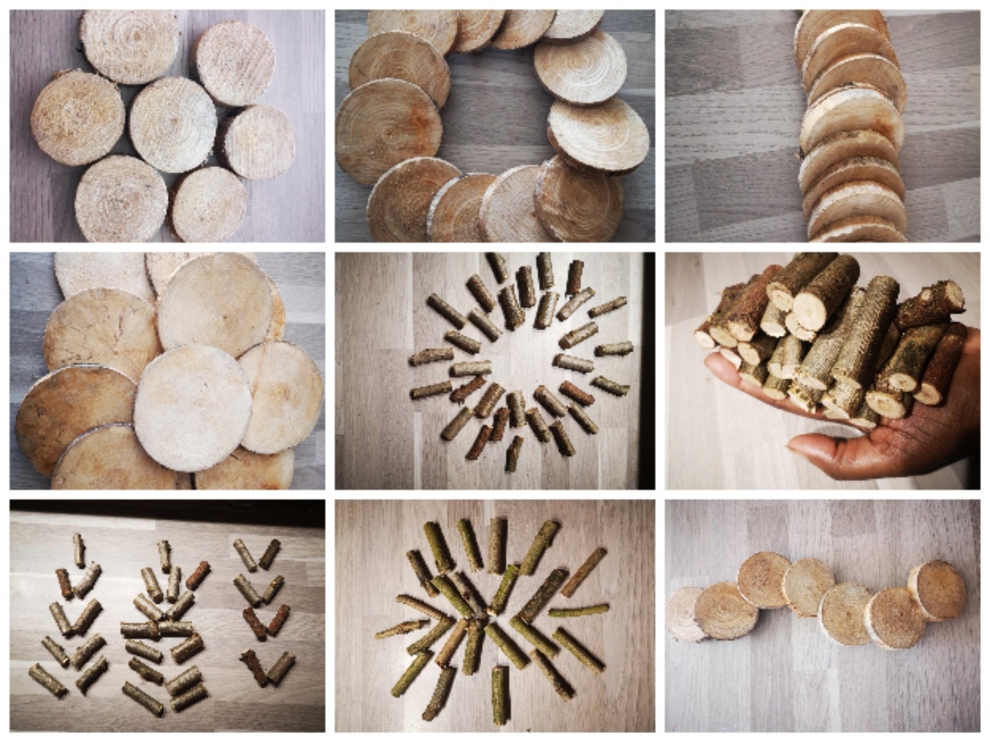 Diy Artisanat Pack 70 Pièces = 50 Baguettes 5 cm - Diamètre 0-2.5 + 20 Rondelles Érable 3-15 de Bois