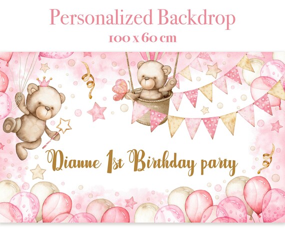 Pink Balloon Birthday Cake 39x23 inch Pink Balloon Birthday Cake 39x23 inch