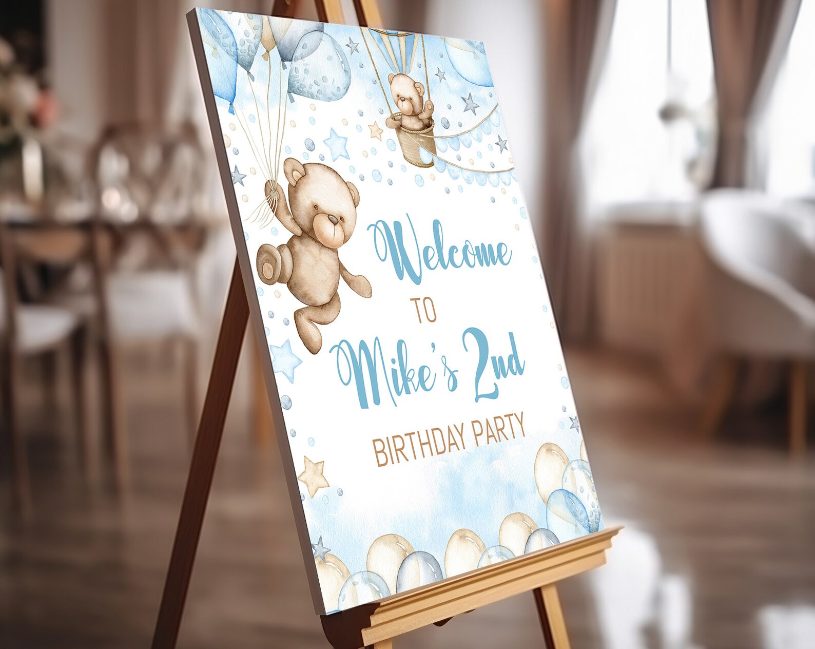 EDITABLE Birthday Welcome Sign. Personalized Baby Boy Birthday Sign ...