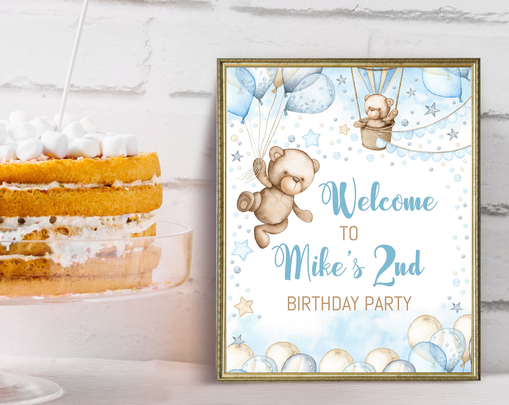 EDITABLE Birthday Welcome Sign. Personalized Baby Boy Birthday Sign ...