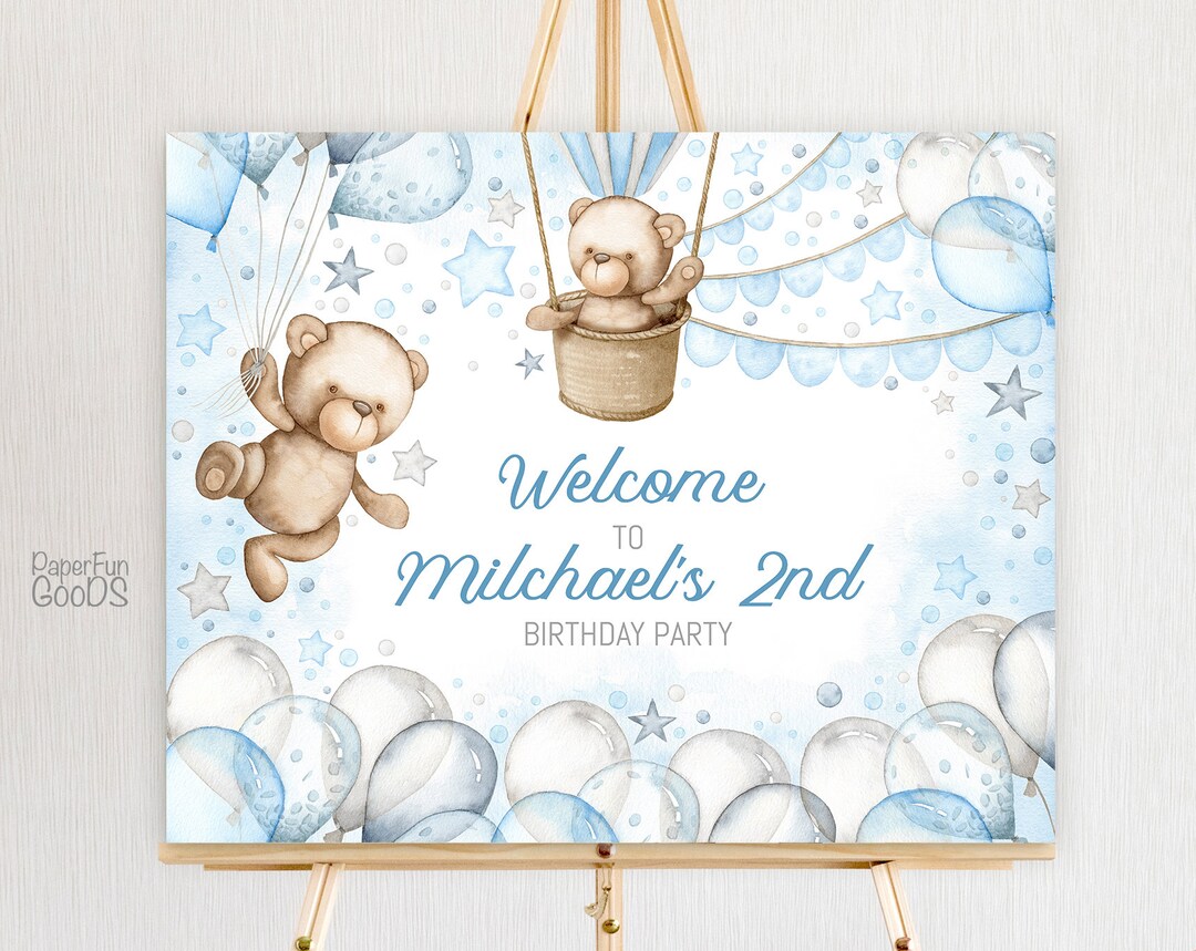 EDITABLE Birthday Welcome Printable Sign. Personalized Baby Boy ...
