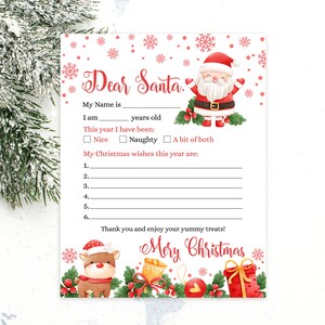 Lettera personalizzata modificabile a Babbo Natale. Dalla scrivania di Babbo Natale alla vigilia della posta del Polo Nord. Modello stampabile digitale HOHO