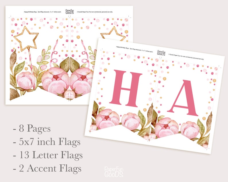 HAPPY BIRTHDAY Banner. Printable Digital Party Decoration. - Etsy