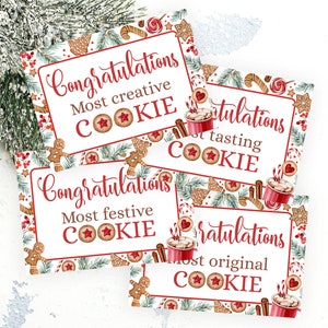 Bearbeitbare digitale Cookie-Award-Zertifikate. Kekse Börse Voting Auszeichnungen. Weihnachtskarten Cookie dekorieren Karten. Cookie-Party-Dekor. COO