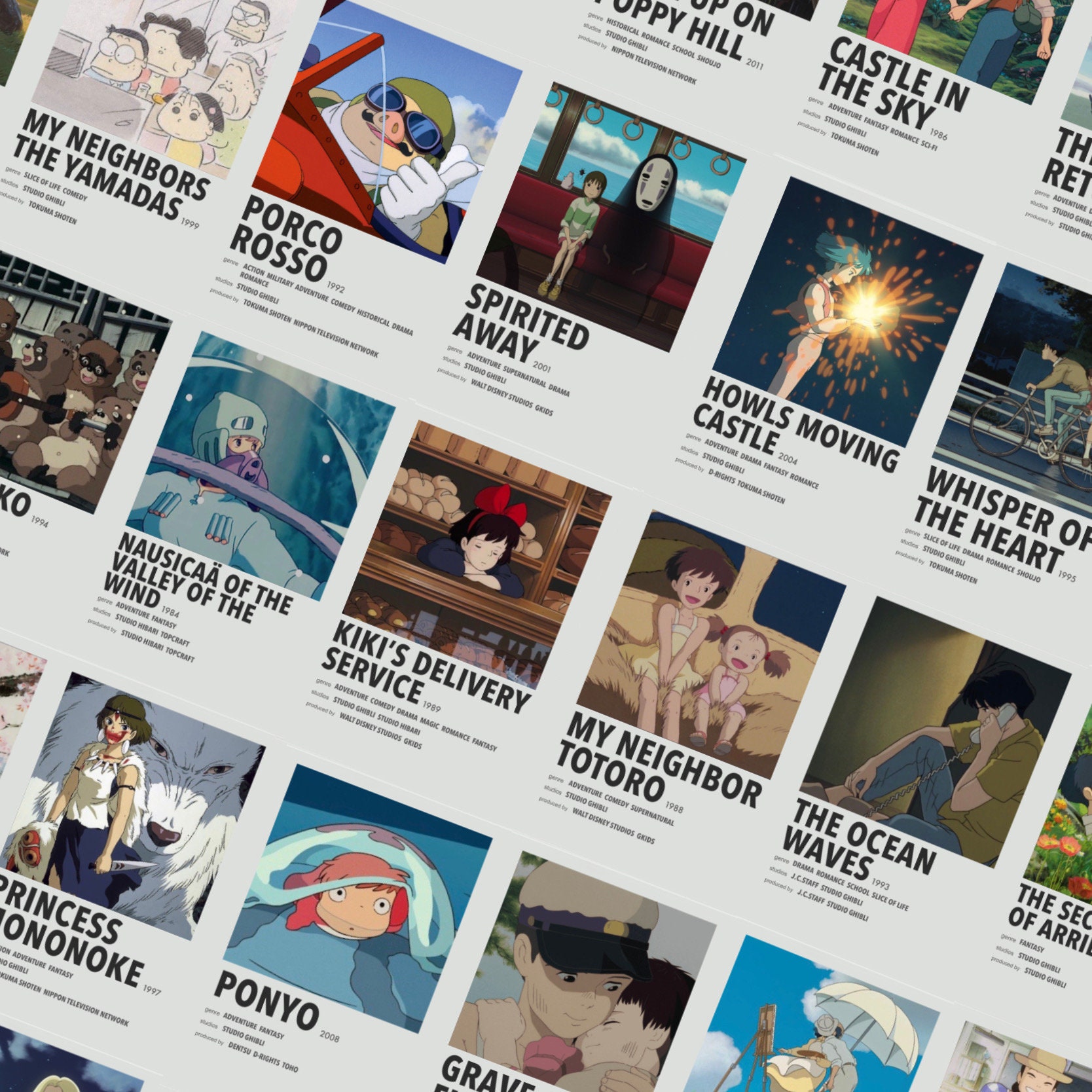 Ghibli Anime Minimal Poster - Etsy