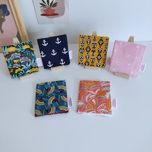 Porte cartes, porte cartes en tissu, porte cartes en coton, porte cartes de crédit, porte cartes de fidélité, étui porte cartes