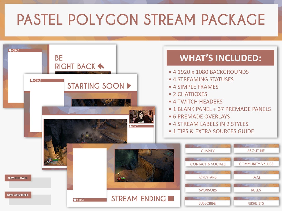 Pastel Polygon Twitch Stream Package - Etsy