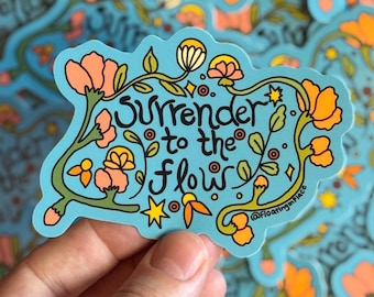 Surrender to the Flow Phish Sticker – Weatherproof, Glossy, Durable – Hippie Sticker, Spiritual decor